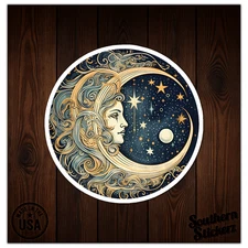 Moon Stars Planet - Vinyl Decal Sticker - Car Window Laptop - ebn9707