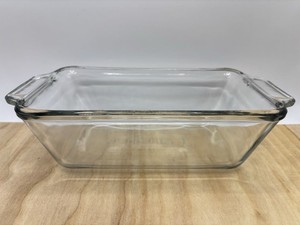 Vintage Anchor Ovenware Clear Glass Loaf Dish 1.5 Qt. Oven & Micro Safe 5”x9”
