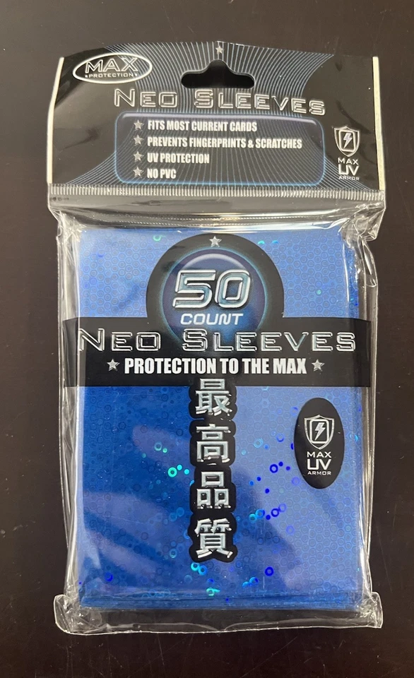 Max Protection Standard Card NEO Sleeves Green & 2 Alpha Sleeves Blue Brand New - Image 2 of 4