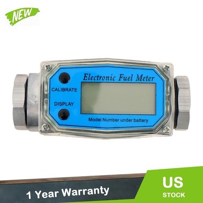 1'' 2.6-26 GPM Digital Turbine Flow Meter for Liquid Flow Meter w/ 3/4 Interface