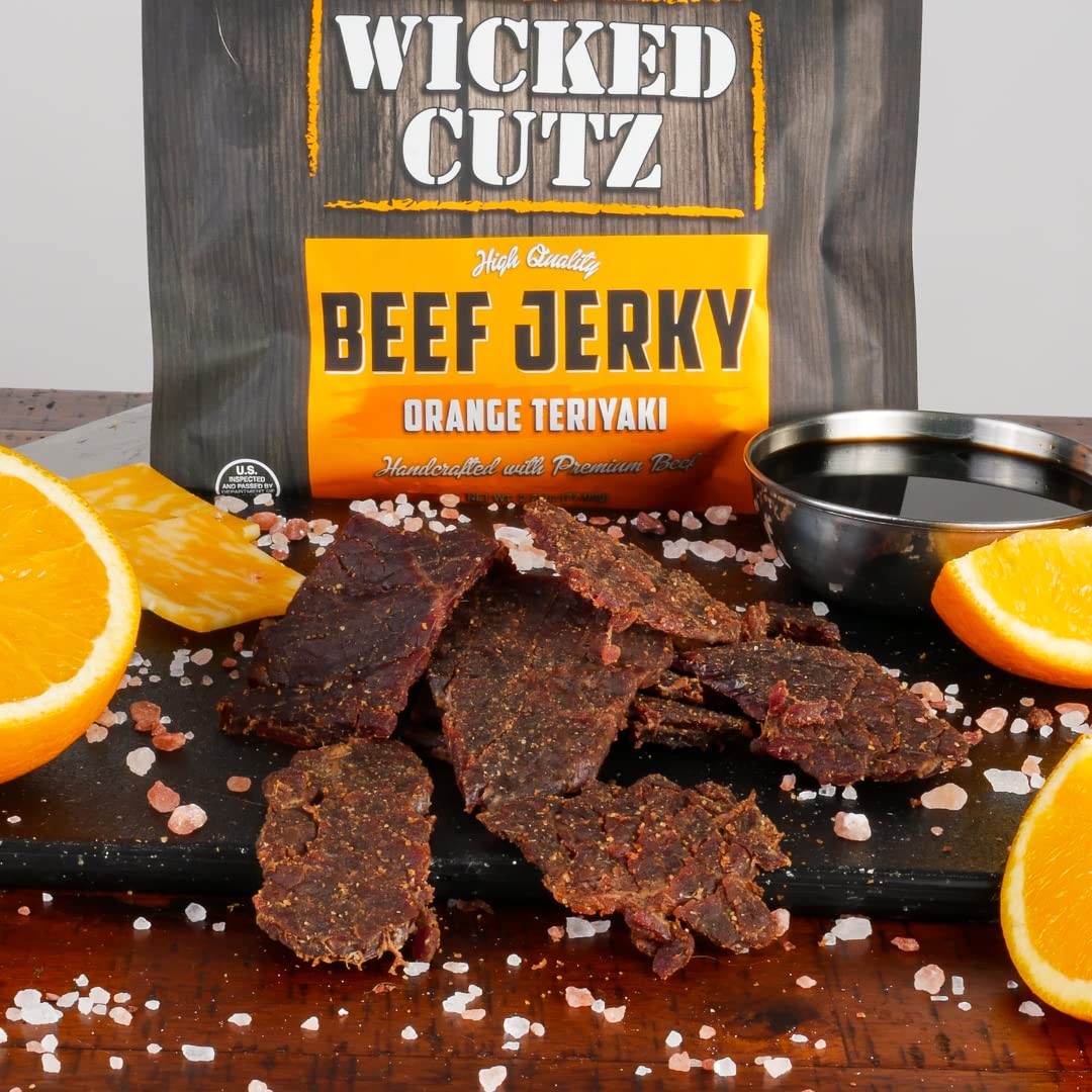 High-Protein Teriyaki Beef Jerky - 24g Protein, Tender, USA-Made Snack (2 Bags)