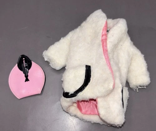 Vintage 1969 1467 Barbie Accessories Lamb n Leather Purse Bag Coat Jacket Mattel