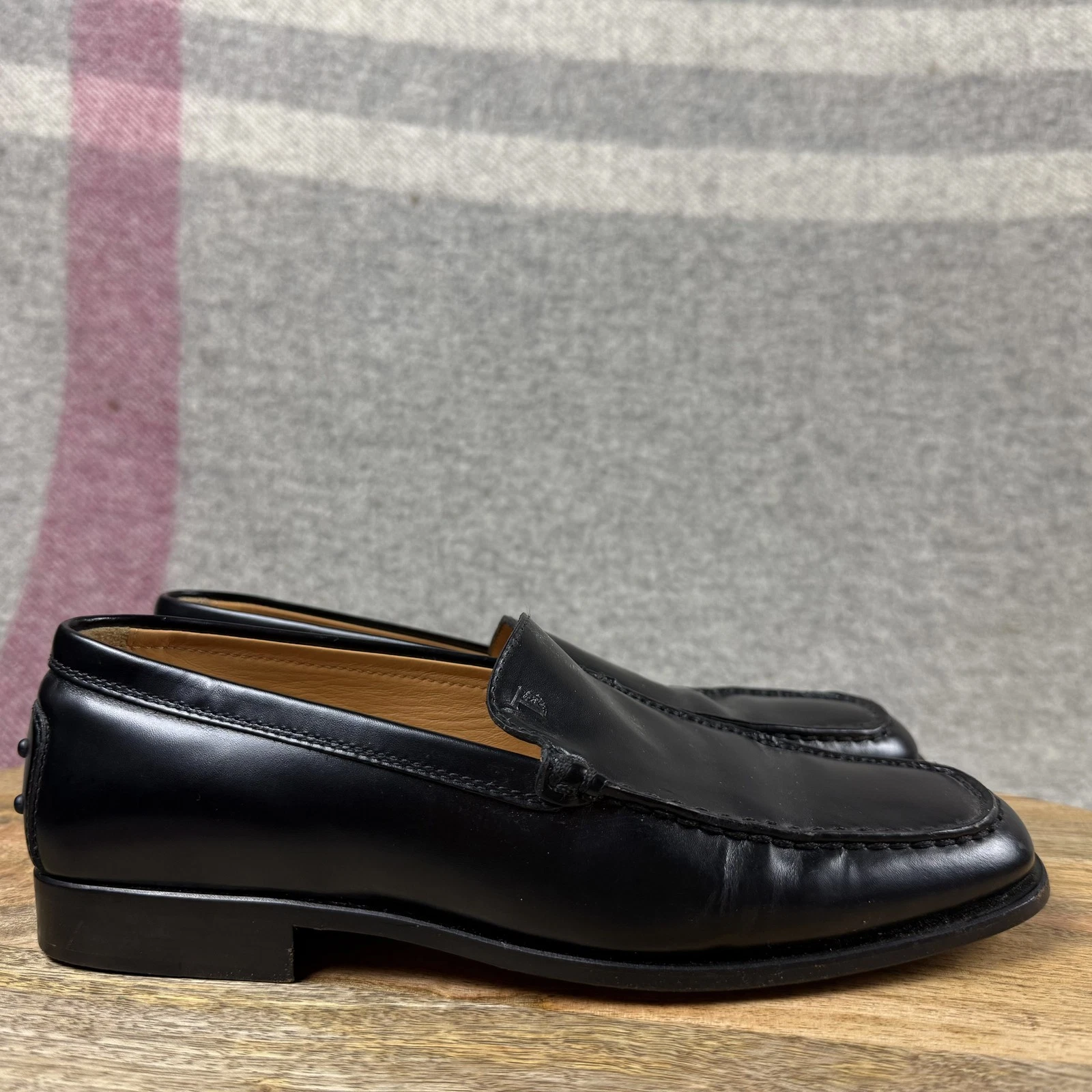 TOD’S Mocassini Tod's in pelle uomo taglia 8 neri eleganti italiani scarpe suola gommino