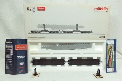Marklin 48744 !! ZELDEN CERTIFICAAT MAX Bögl 2 x 6 assen schemelwagens kortkopp.
