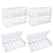 LDHHYH 10 Pack Plastic Jewelry Organizer Box with Dividers, 18 Girds Bead Org...