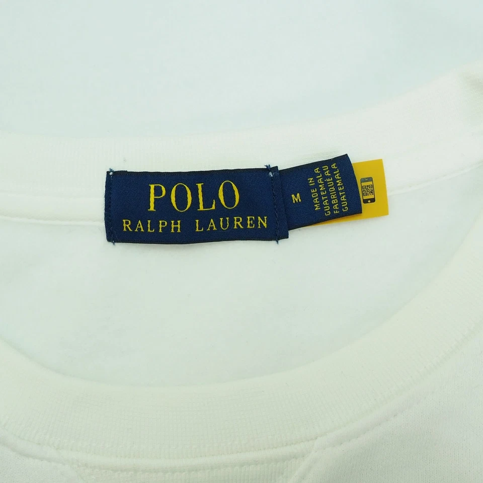 全新 Polo Ralph Lauren Vote Big Pony 运动衫 男式 中号 白色 棉混纺 — 第 3/4 张图片