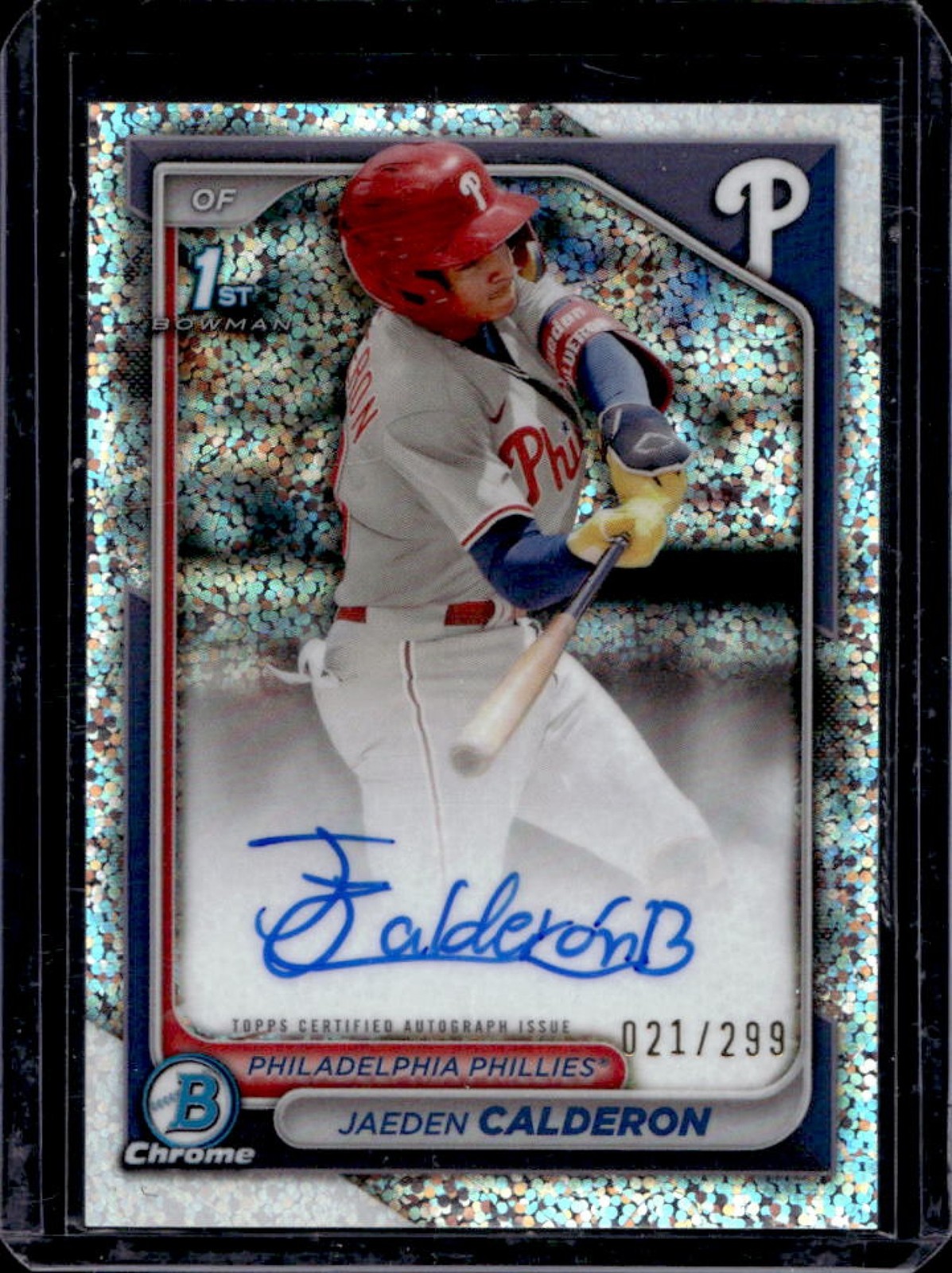 2024 Bowman Chrome Jaeden Calderon Auto Speckle Refractor 1st #21/299