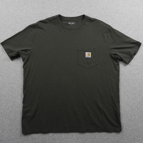 Carhartt WIP Pocket T-Shirt Mens Large Short Sleeve Cotton Tee Dark Olive Green