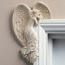 Angel Door Frame Decoration, Wing Sculpture, Corner Wall Decor, 3D Statue Fig...