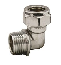 15mm x 1/2" BSP Male Iron Chrome Compression Elbow 90 Degree for Plumbing