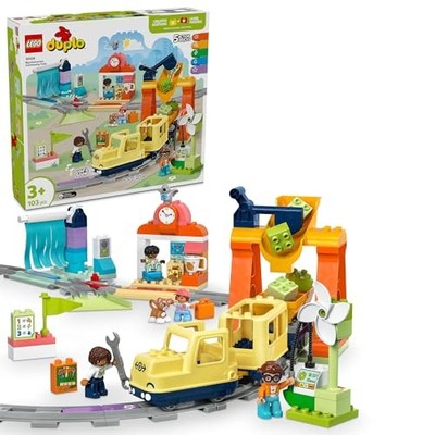 LEGO Duplo 10428 Town Interactive Train Set 103pcs Push-and-Go Light Sound New