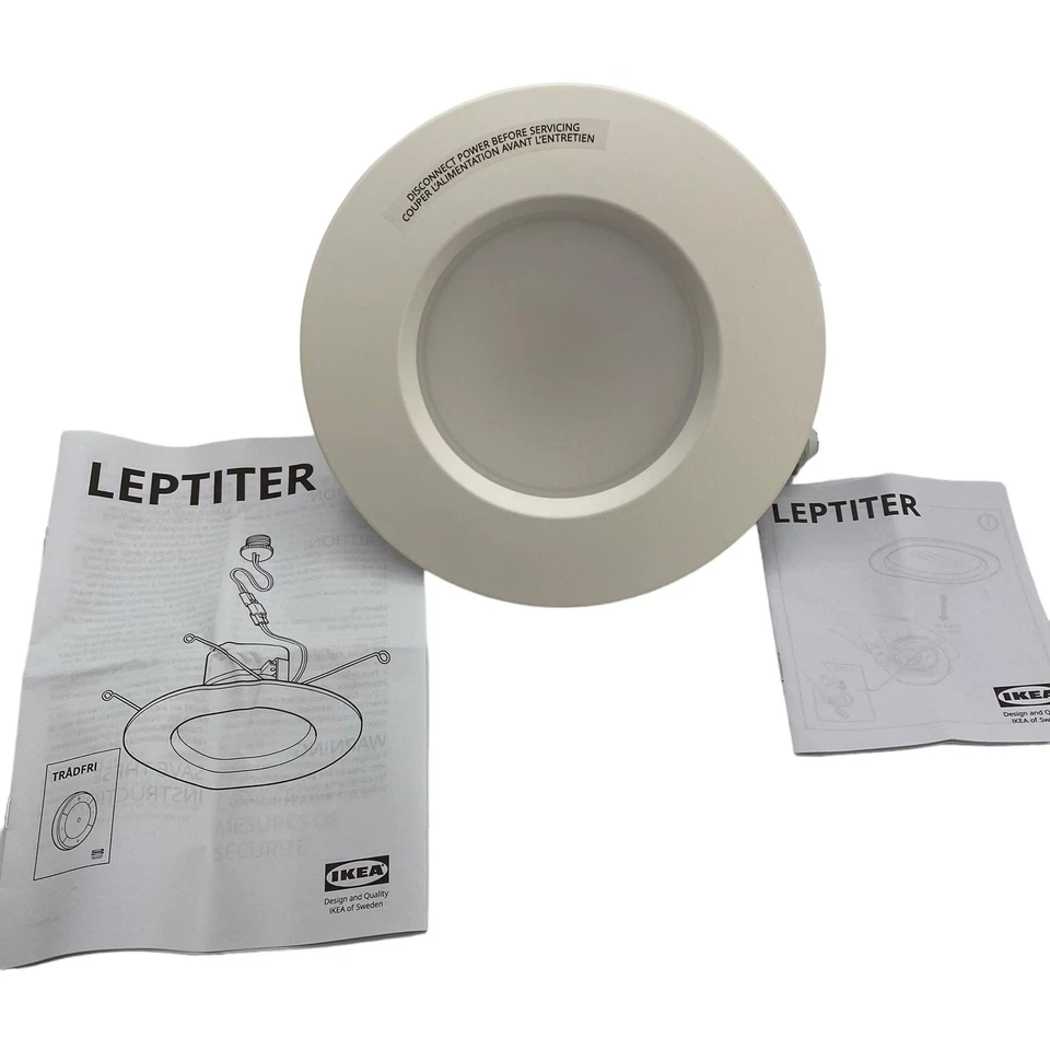 Ikea Leptiter LED Recessed Spotlight Dimmable White Spectrum 7.5" 9.5W104.179.08 - Image 2 of 4