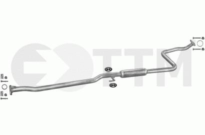Silencieux intermédiaire pour Honda Civic 1.2 1.3 1.5 de 1983 à 1987 échappement en acier