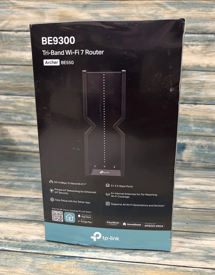 TP-Link BE9300 Tri-Band WiFi7 Router Archer BE550 6-Stream 9.2Gbps Black - Image 3 of 4