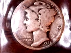 1928 SILVER MERCURY DIME - GRADES GOOD"