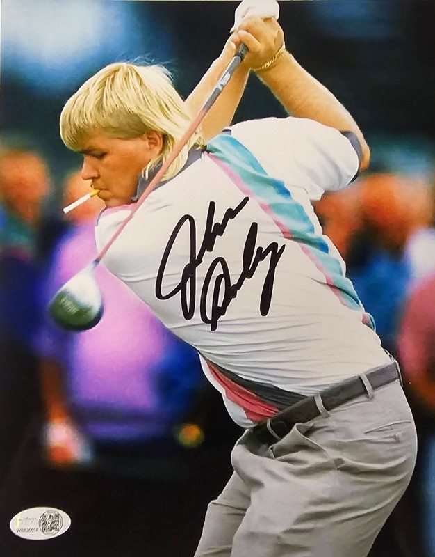 John Daly SIGNED 8x10 Color Photo  w/JSA COA & Hologram- PGA LEGEND METALLIC