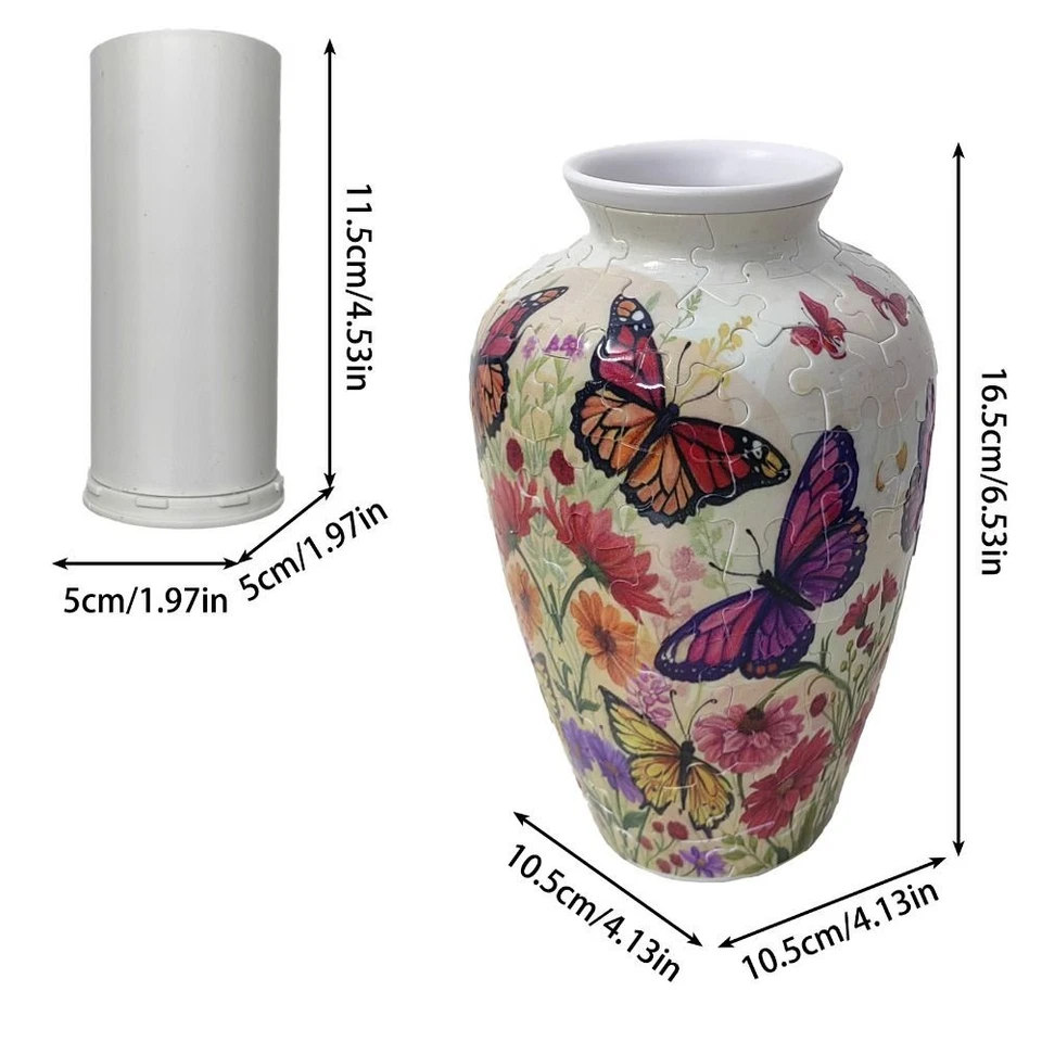 3D Puzzle Vase DIY Flower Arrangement Vase Waterproof Flower Vase Jigsaw Decors - image 2 of 4