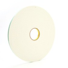 3M Double Coated Urethane Foam Tape 4008, Off White, 1/2 in x 36 yd, 125 mil