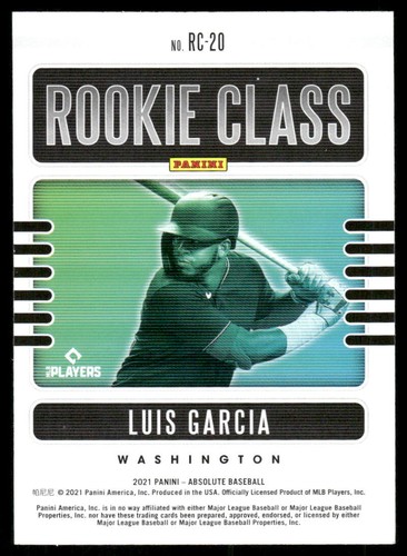 2021 Panini Absolute - Rookie Class #RC-20 Luis Garcia (RC) - Picture 2 of 2