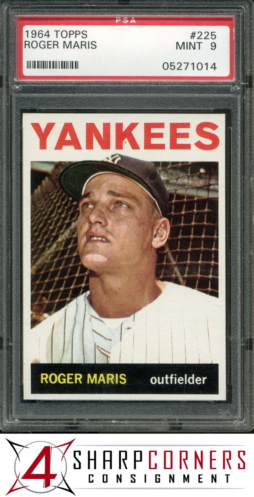 1964 TOPPS #225 ROGER MARIS YANKEES PSA 9