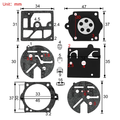 2x For Walbro HDC Carburetor Carb Repair Rebuild Kit Homelite ST160ST180 K10-HDC - Picture 2 of 12