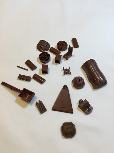 20 Lego Pirate Ship Building Pieces Brown Assorted Log Disks Lot Replacement