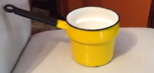 Vintage  Yellow Enameled Pan - Made in Poland #12