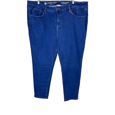 Laurie Felt Women's Regular Metallic Pin-Stripe Ankle Jeans Medium Size 24W
