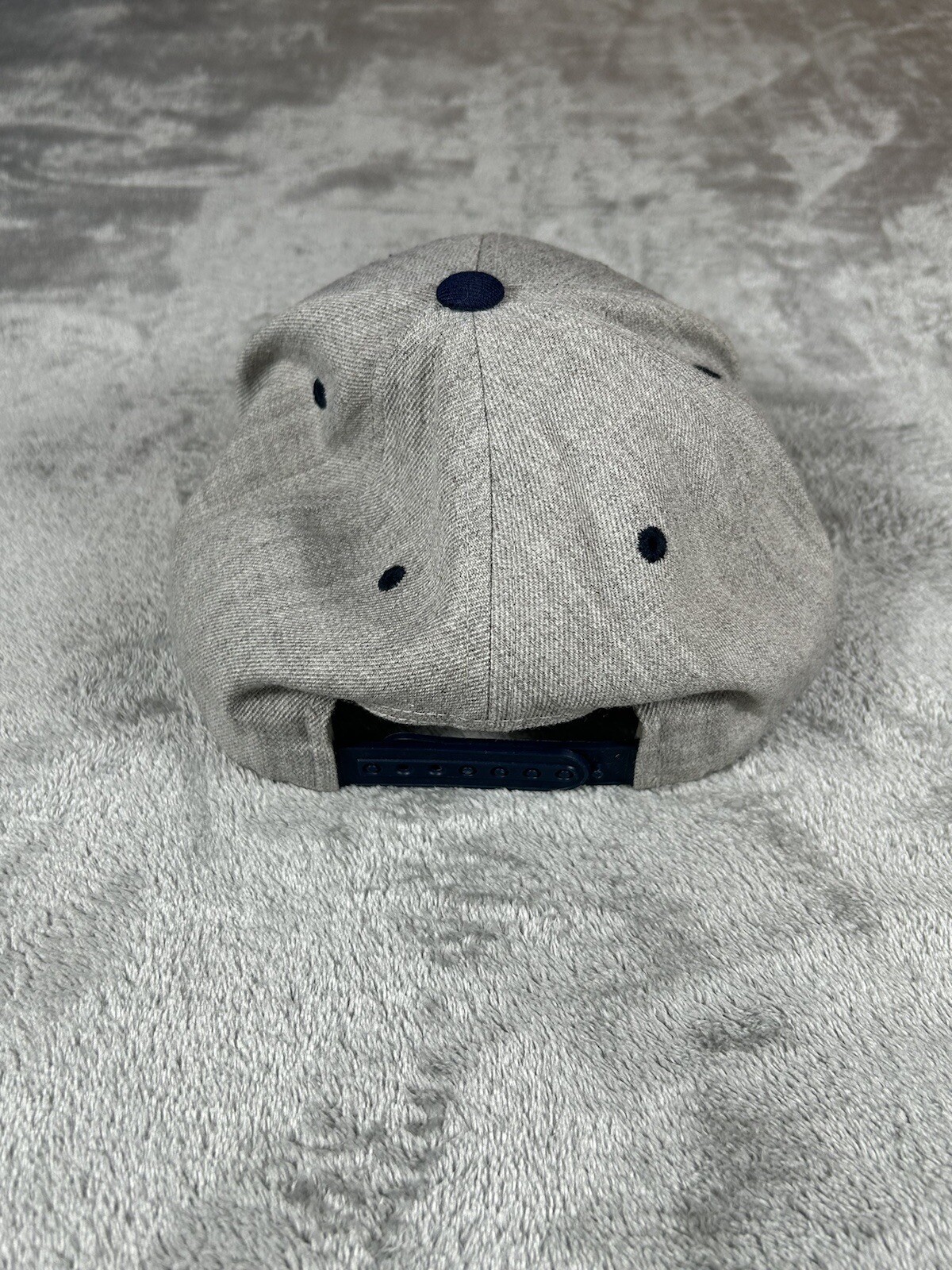 Mens Snapback Hat Gray Blue Flatbrim Lids - image 7