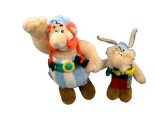 Peluche personaggi Asterix e Obelix Uderzo fumetto 1994 vintage circa 32 cm