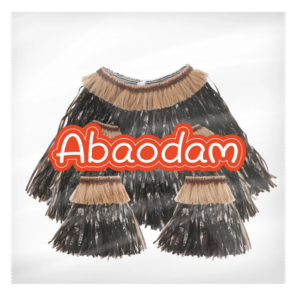 Conjunto Hawaiano Hula Falda Mujeres Brazo Pierna Banda Luau Hierba Falda Fiesta Decoración Foto 4 de 4