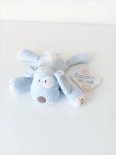 Peluche/Doudou Chien Bleu Clair Coquard Blanc Yeux Nez Gris 20cm - Okaïdi Obaïbi