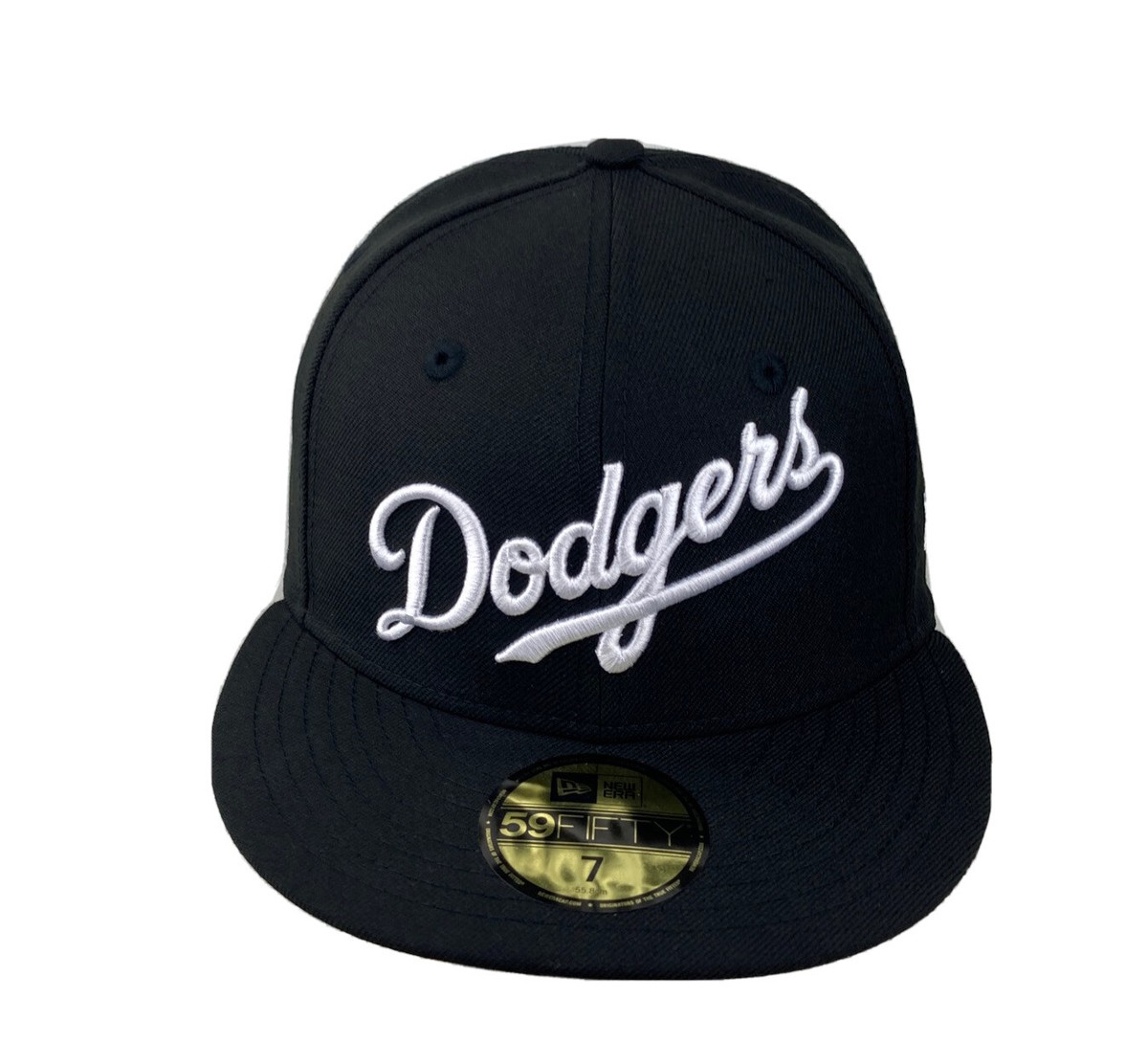 Los Angeles Dodgers Black Script Logo New Era 59FIFTY Fitted Hat