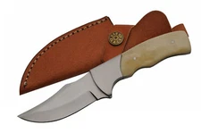 Hunting Knife | 7.5" Rite Edge Real Bone Handle Full Tang Skinner + Sheath