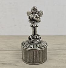 Pewter Fairy with Butterfly Wings Silver Trinket Tooth Fairy Box 3.5" Tall