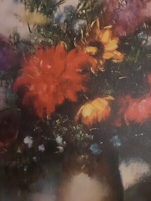 Vintage Blossoming Flowers Floral Print By French Artist Pierre