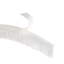 White Felt Pile Brush Weather Stripping 0.35"x0.35"x49.21ft Adhesive Seal