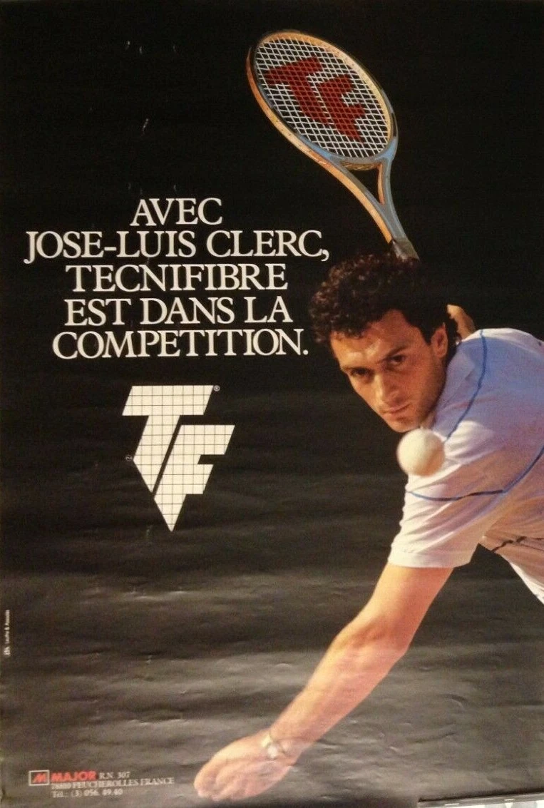 AFFICHE TENNIS VOLVO MONTE CARLO OPEN 90 MC ENROE NOAH AGASSI