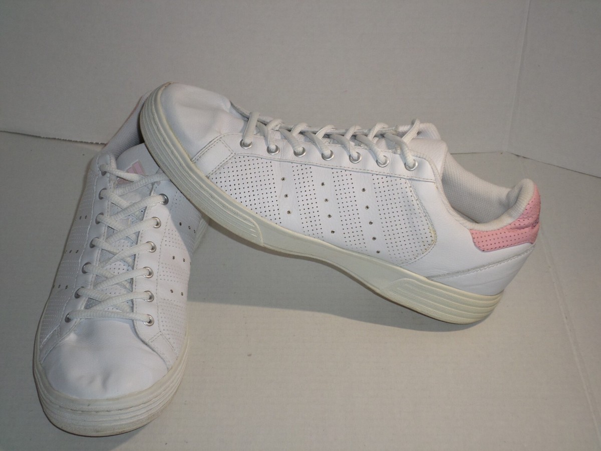 Adidas Women's Leather White Pink Tennis Shoes Size 10 Nice | eBay