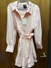 Women NWT "Alex Marie"peach long sleeve button up dress. Size 18. REG. $139.00