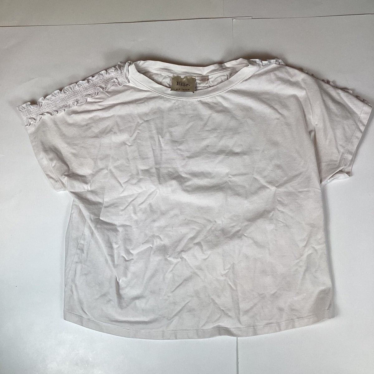 Elie Tahari Womens Blouse Shirt Adult Size Medium Top Short Sleeve