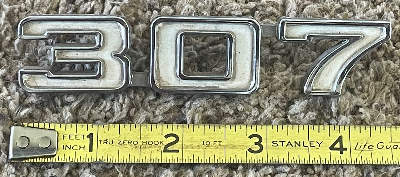Chevrolet Chevy NOVA Chevelle Camaro 307 Emblem Badge Logo Name 3962947 ...