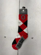 For Bare Feet Ohio State Red Calf Logo Argyle Socks Adults One Size