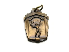 U.N.H. Intramural Tennis Necklace Charm Gold Tone