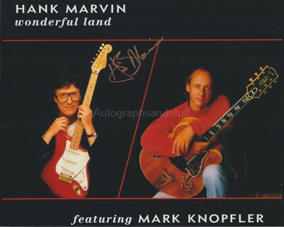 Hank Marvin handsigniertes 8x10 Foto, Autogramm Gitarre The Shadows Mark Knopfler