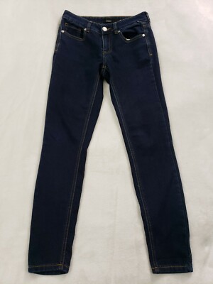 Harper Denim Jean Skinny Slim Ankle Sz 26 Blue Dark Wash Straight Boot 27L 28W