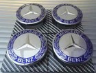 4 x Blue Mercedes Benz 75mm Alloy Wheel Centre Caps AMG A B C E S M Class Hub