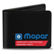 Mopar Chrysler Corp 1985-1990 Leather Men's Bi-Fold Wallet Official Licensed