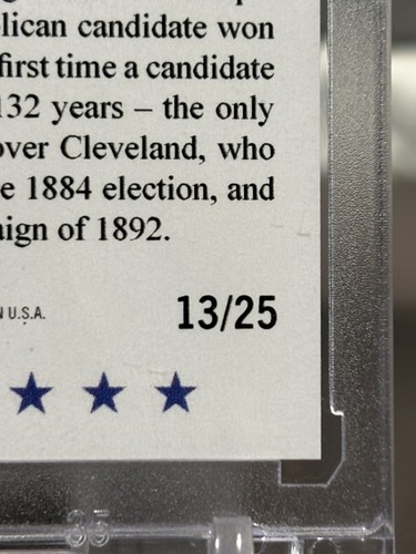 Donald Trump /25 Wins the Presidential Election Rainbow Foil GAS Trading Card - Picture 3 of 3