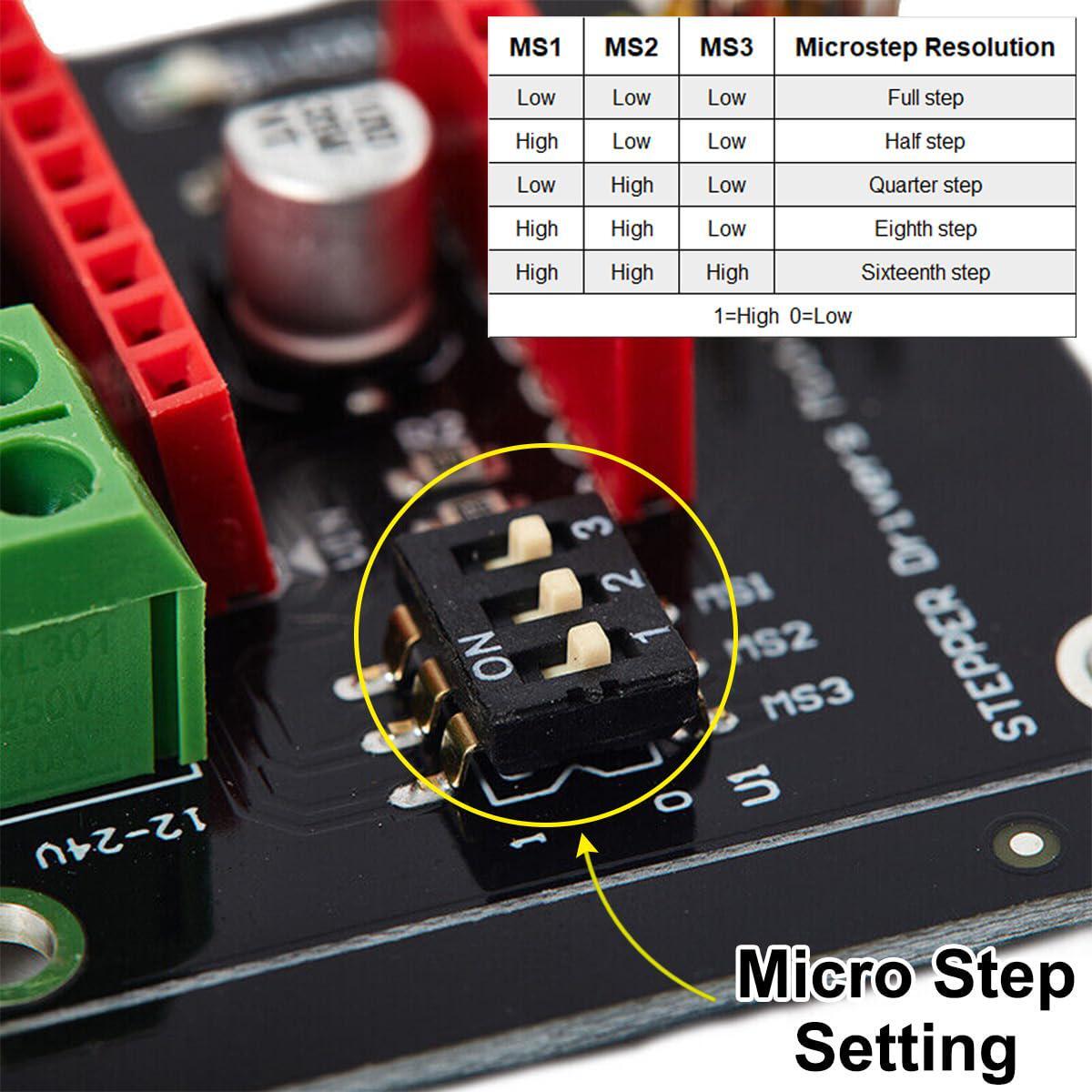 10 Pezzi Driver Motore Passo-passo Con Scheda DRV8825/A4988 - Per Progetti Arduino, CNC, Stampanti 3D